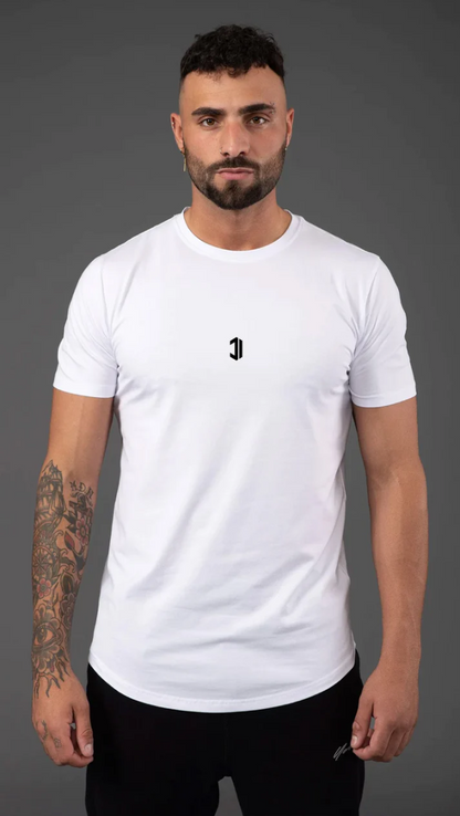 Muscle Fit Monochrome Tee -  White